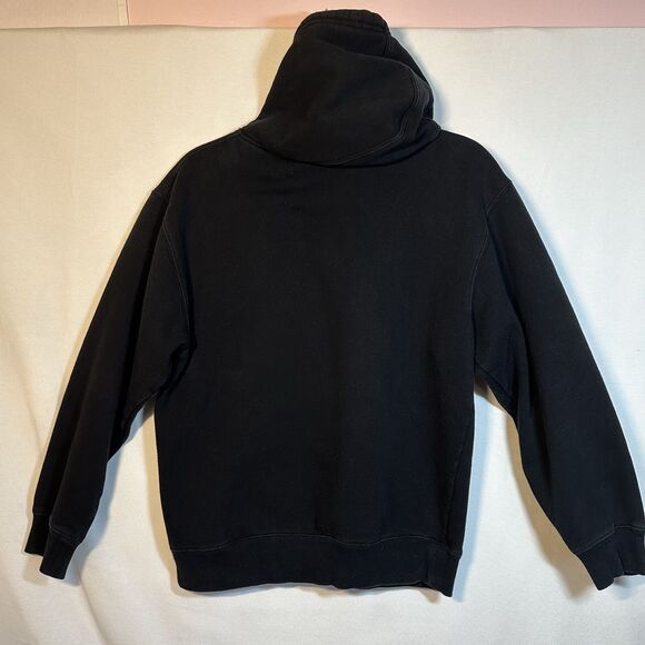 Tap Out Logo Unisex Fleece Hoodie Sweatshirt Size Med Black w White Emb Y2K - Picture 2 of 9